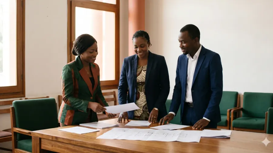 Des juristes congolais collaborent autour d'un dossier